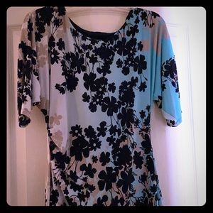 Flowered work or evening dress